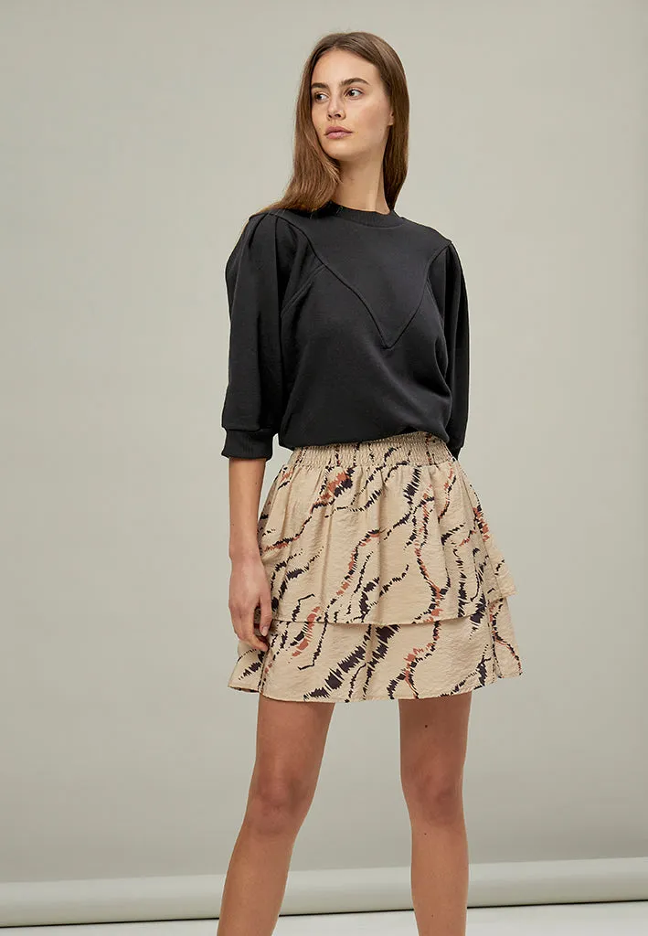 MSLuvana Skirt - Wood Smoke Graphic Print