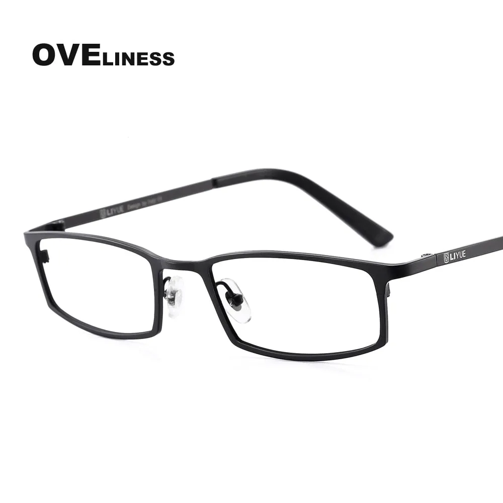 Oveliness Men's Full Rim Square Titanium Eyeglasses Lt8016