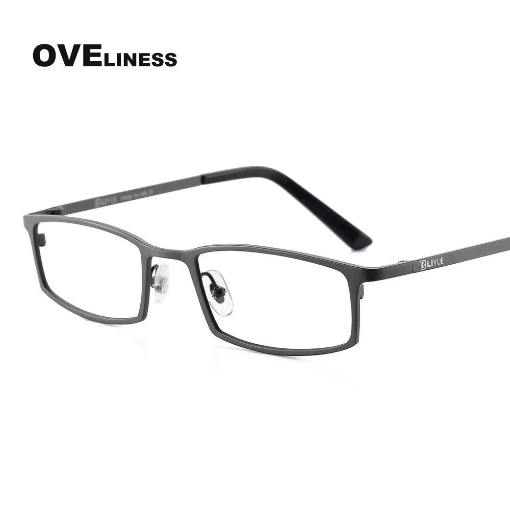 Oveliness Men's Full Rim Square Titanium Eyeglasses Lt8016