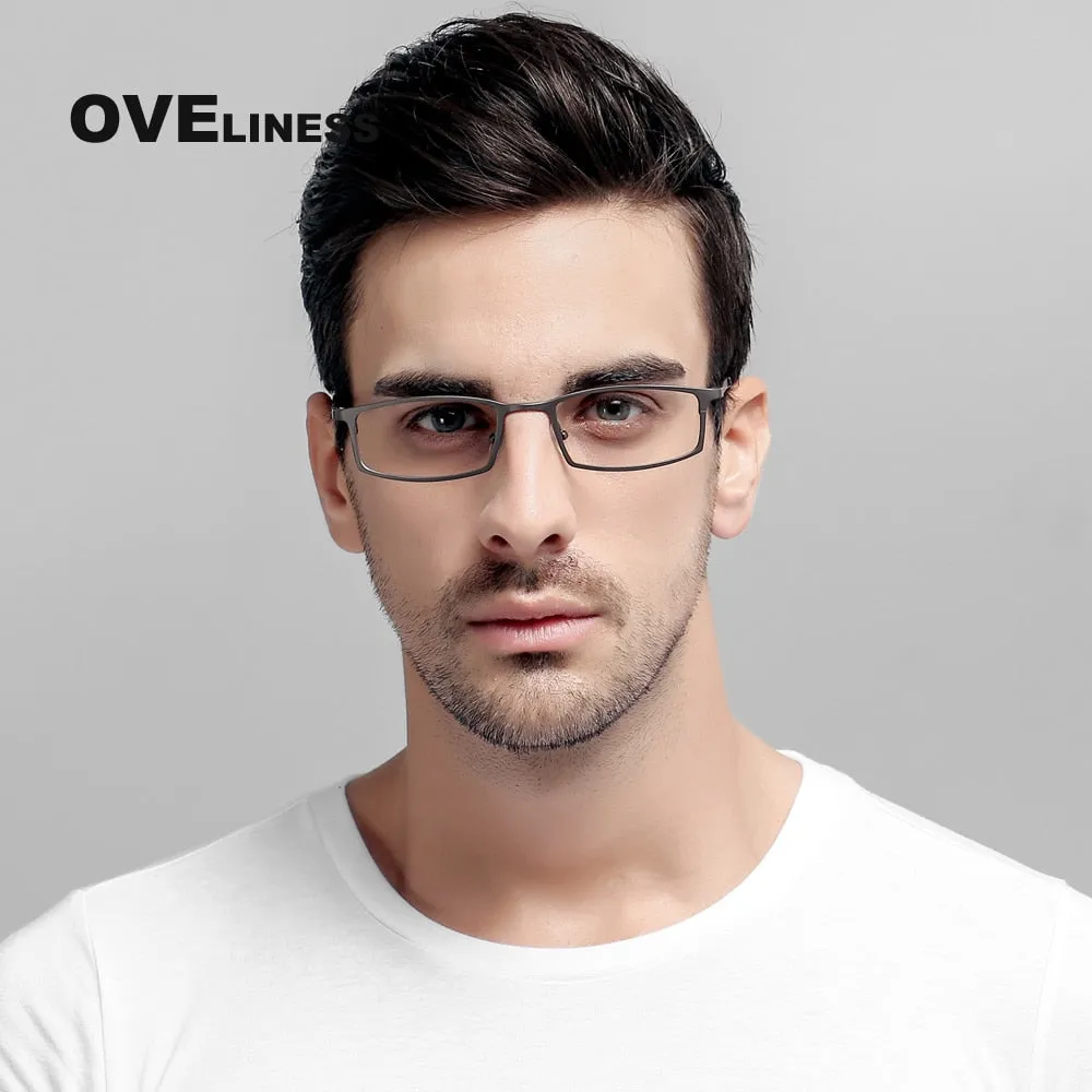 Oveliness Men's Full Rim Square Titanium Eyeglasses Lt8016