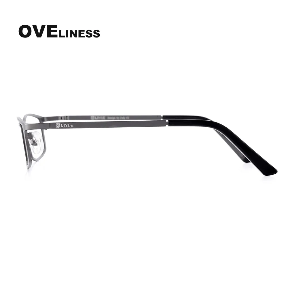 Oveliness Men's Full Rim Square Titanium Eyeglasses Lt8016