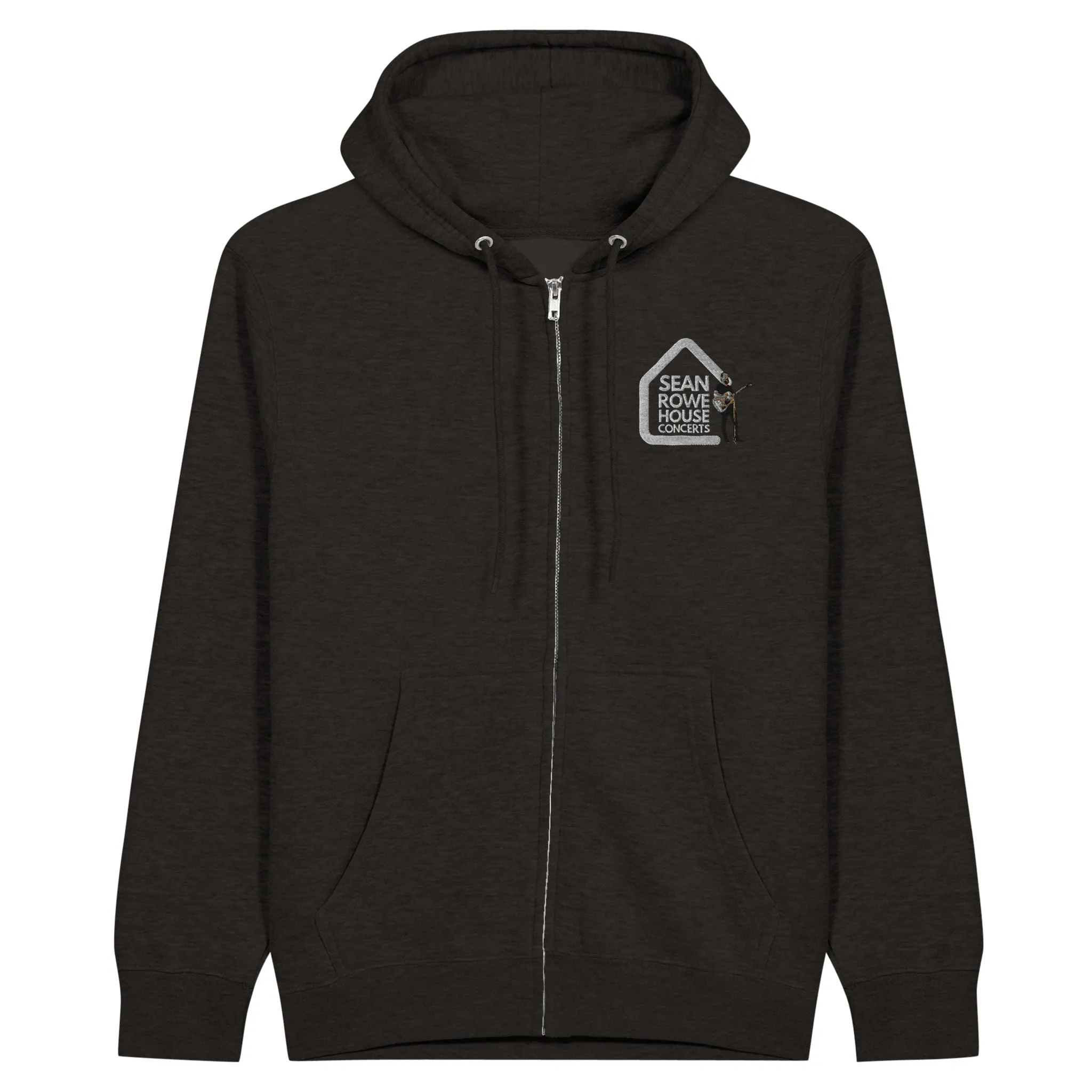 Premium Unisex Zip Hoodies w/ Embroidered Sean Rowe House Concert Logo!