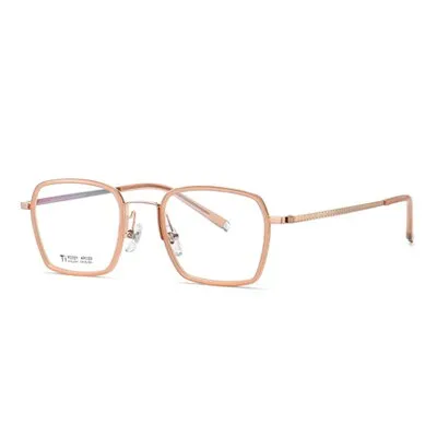 Ralferty Unisex Full Rim Square Acetate Titanium Eyeglasses D2321t