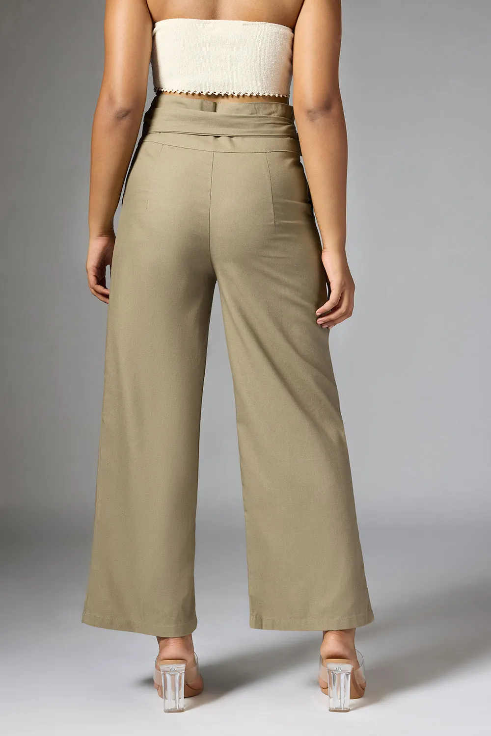 Sage Green Wrap Around Korean Pants