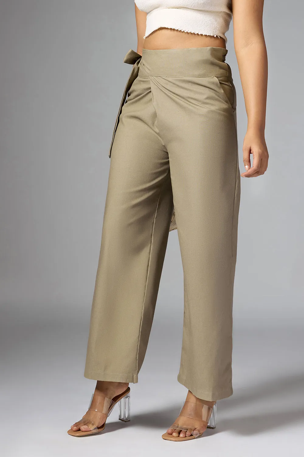 Sage Green Wrap Around Korean Pants