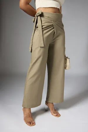 Sage Green Wrap Around Korean Pants