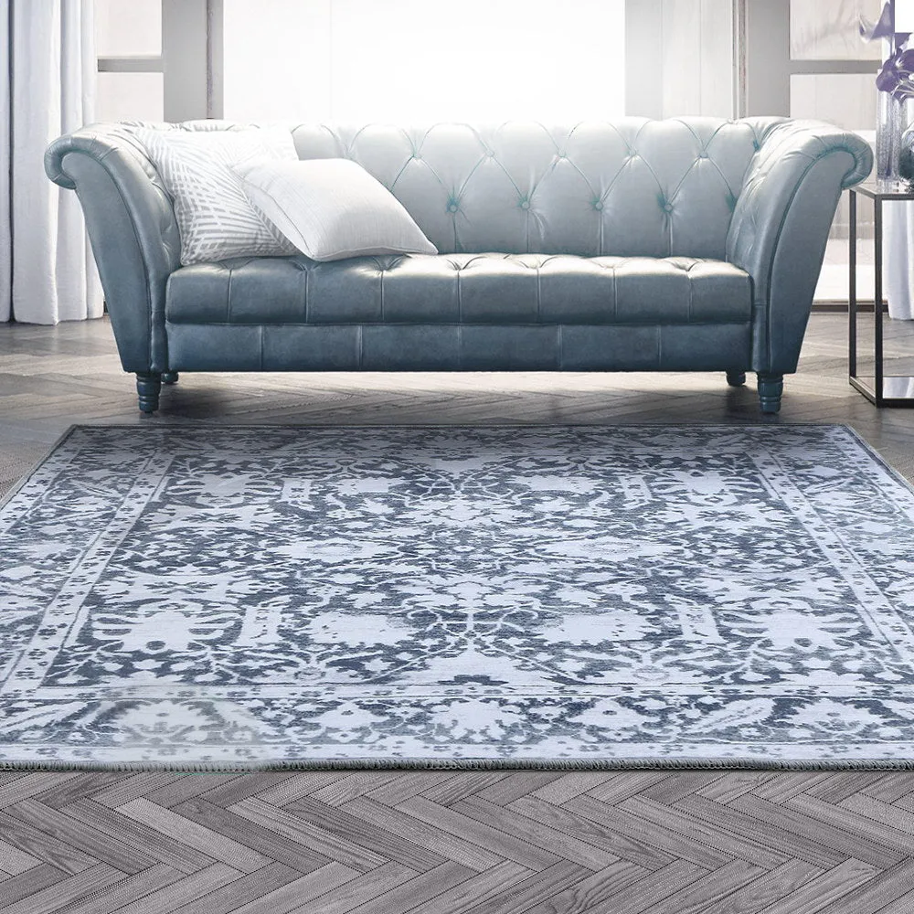 Soft Blue Short Pile Floor Rug 160x230cm Rectangular Flooring Mat Carpet