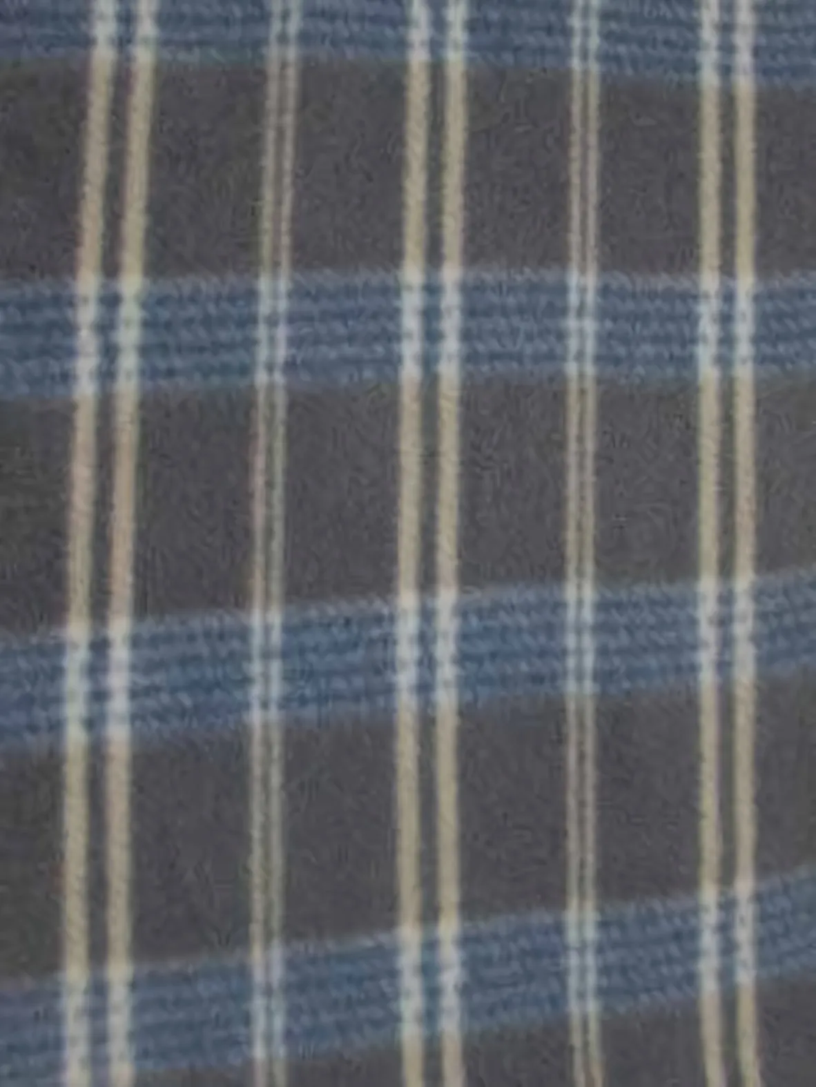 Tartan Plaid Polar Fleece Fabric / Blue/Gray / Sold By The Yard