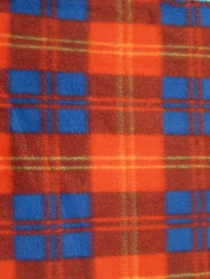 Tartan Plaid Polar Fleece Fabric / Red/Royal / Sold By The Yard