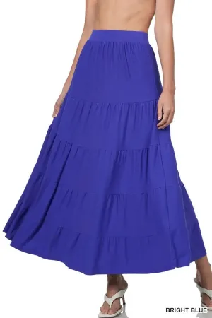 Tiered Maxi Skirt - Blue