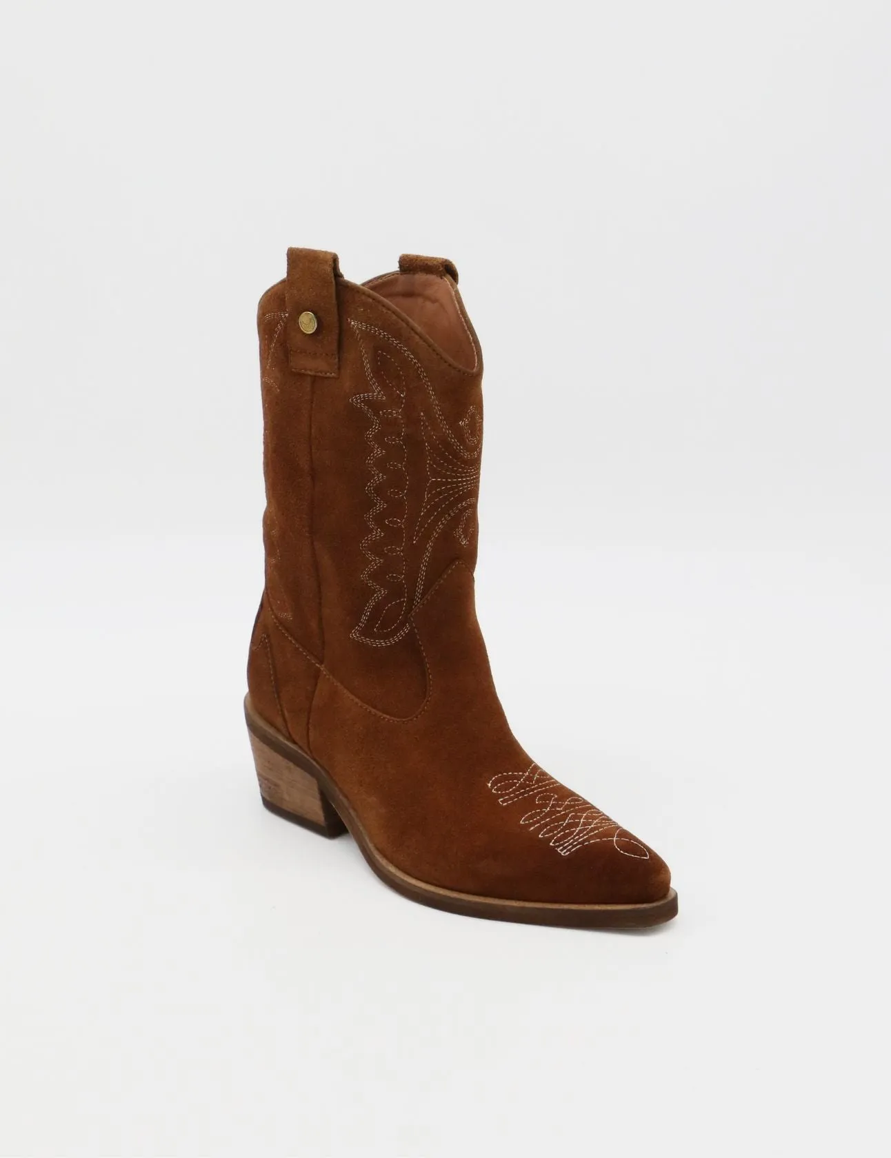 Unstoppable western cowboy boot tan caramel suede leather womens shoes