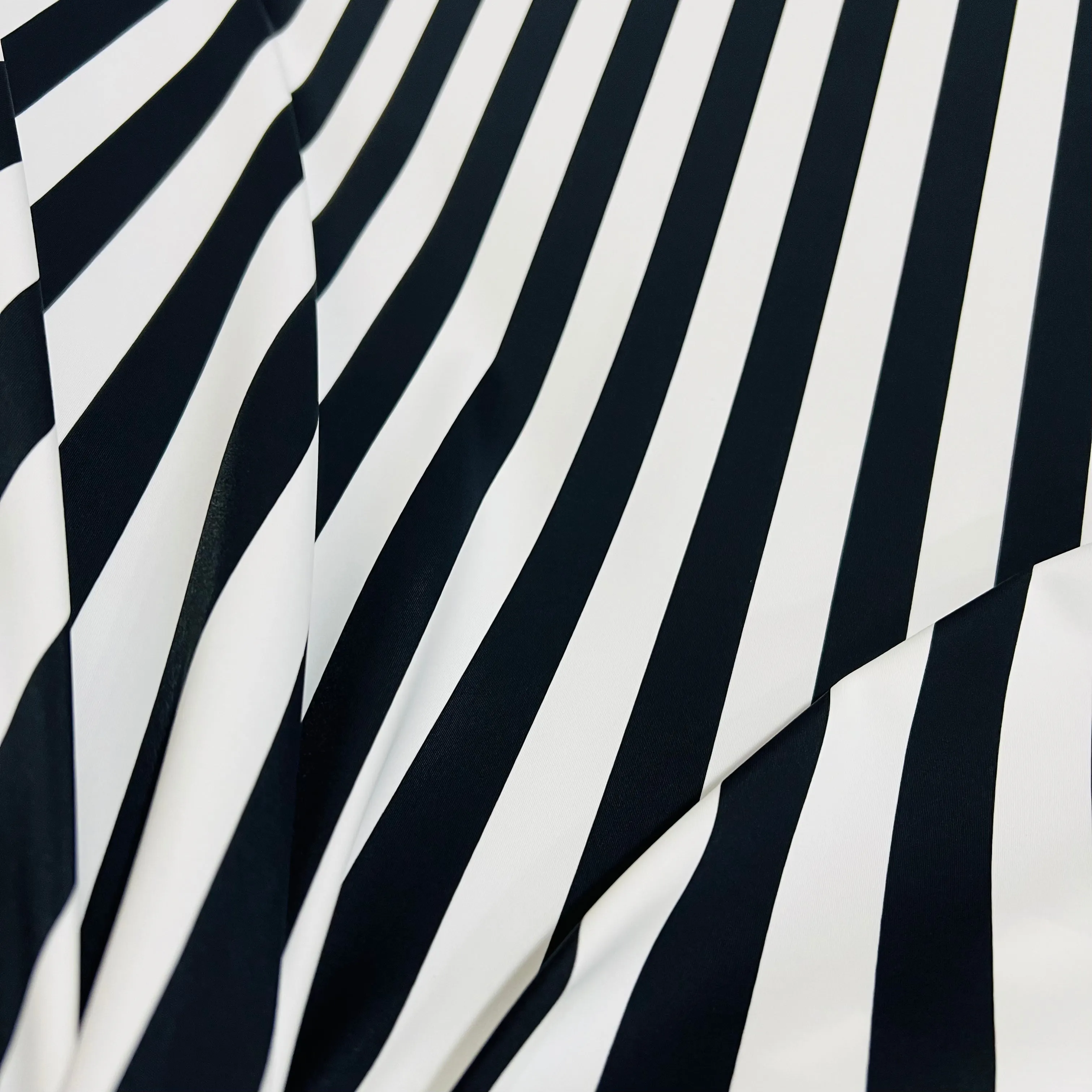 UV Black & White Stripe Spandex Fabric