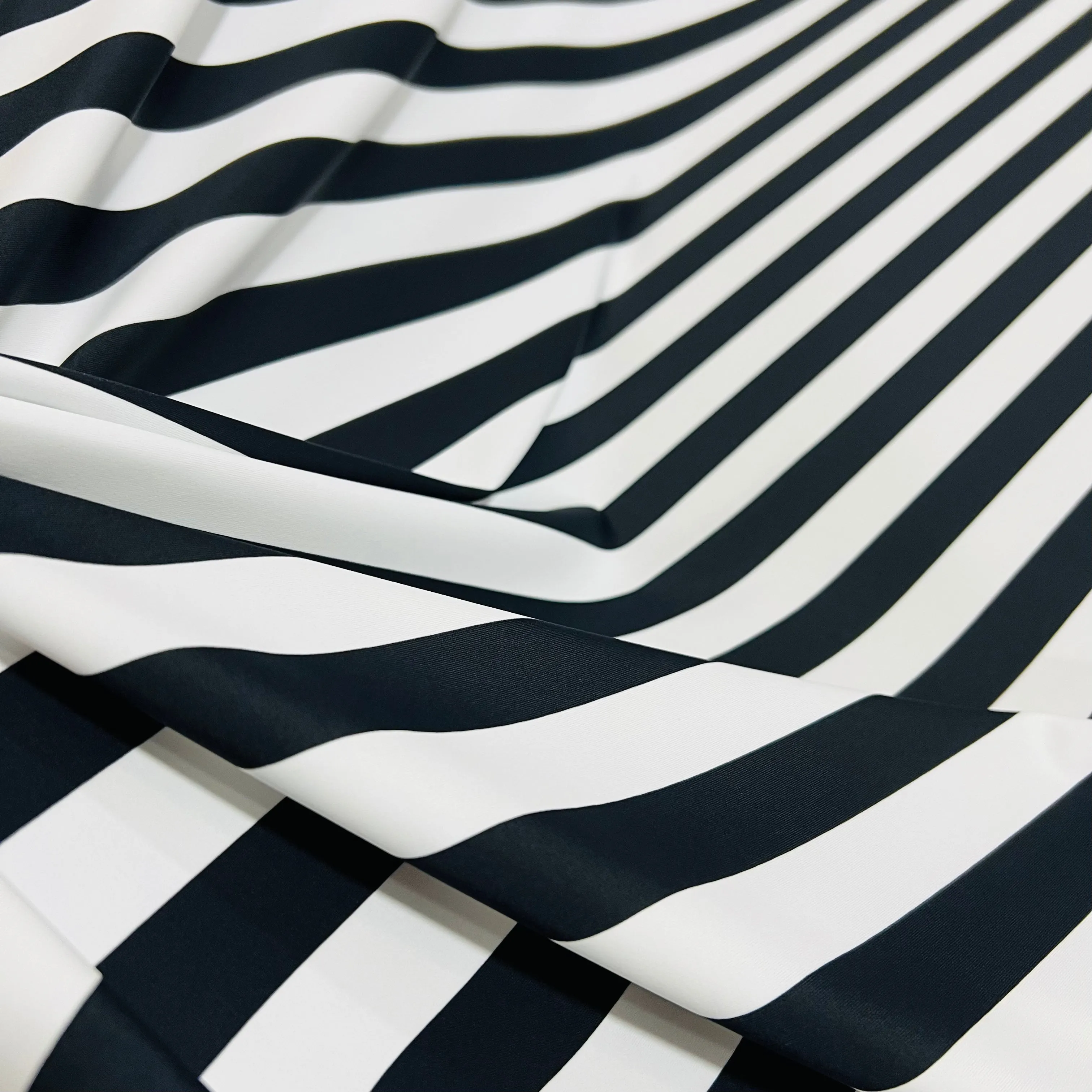 UV Black & White Stripe Spandex Fabric