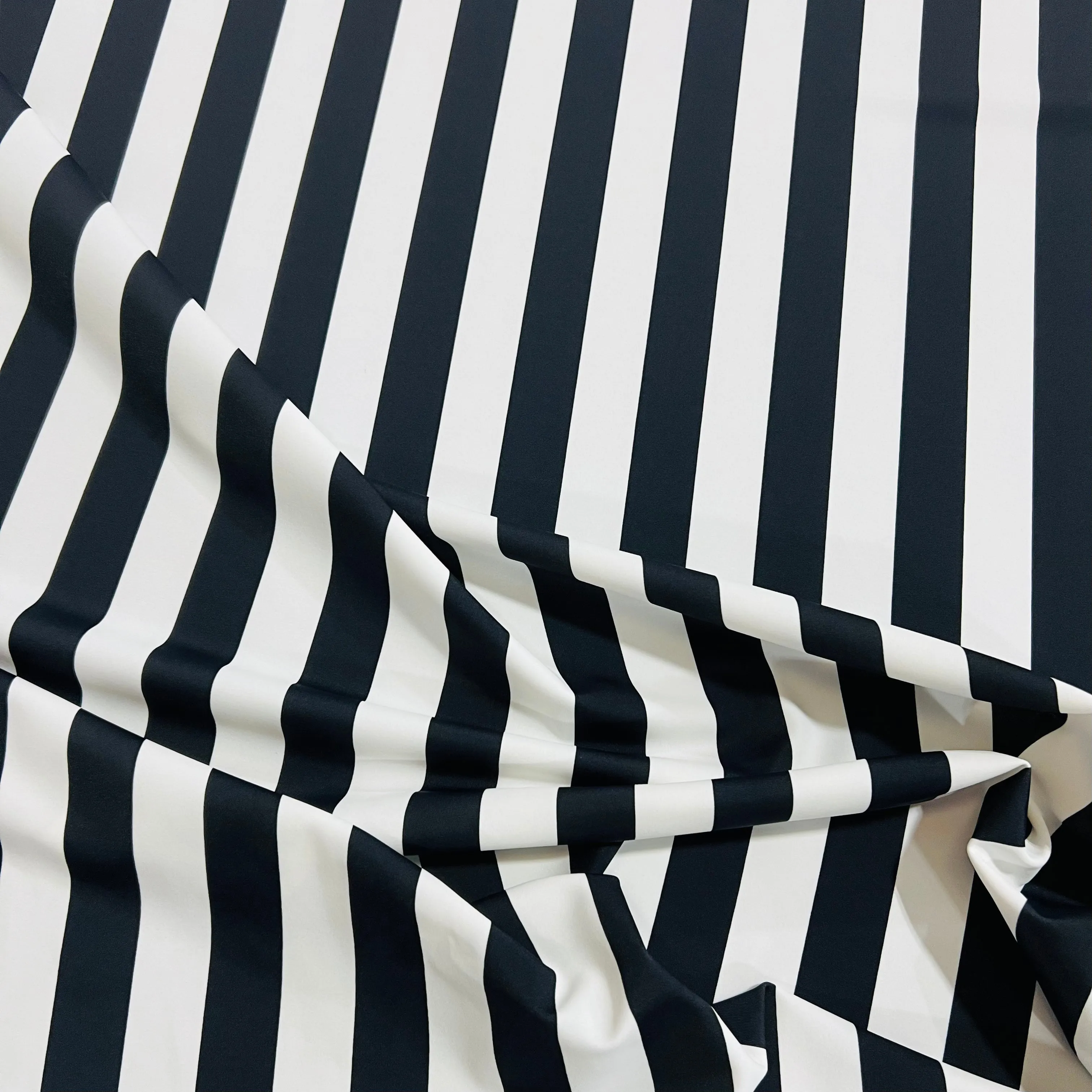 UV Black & White Stripe Spandex Fabric