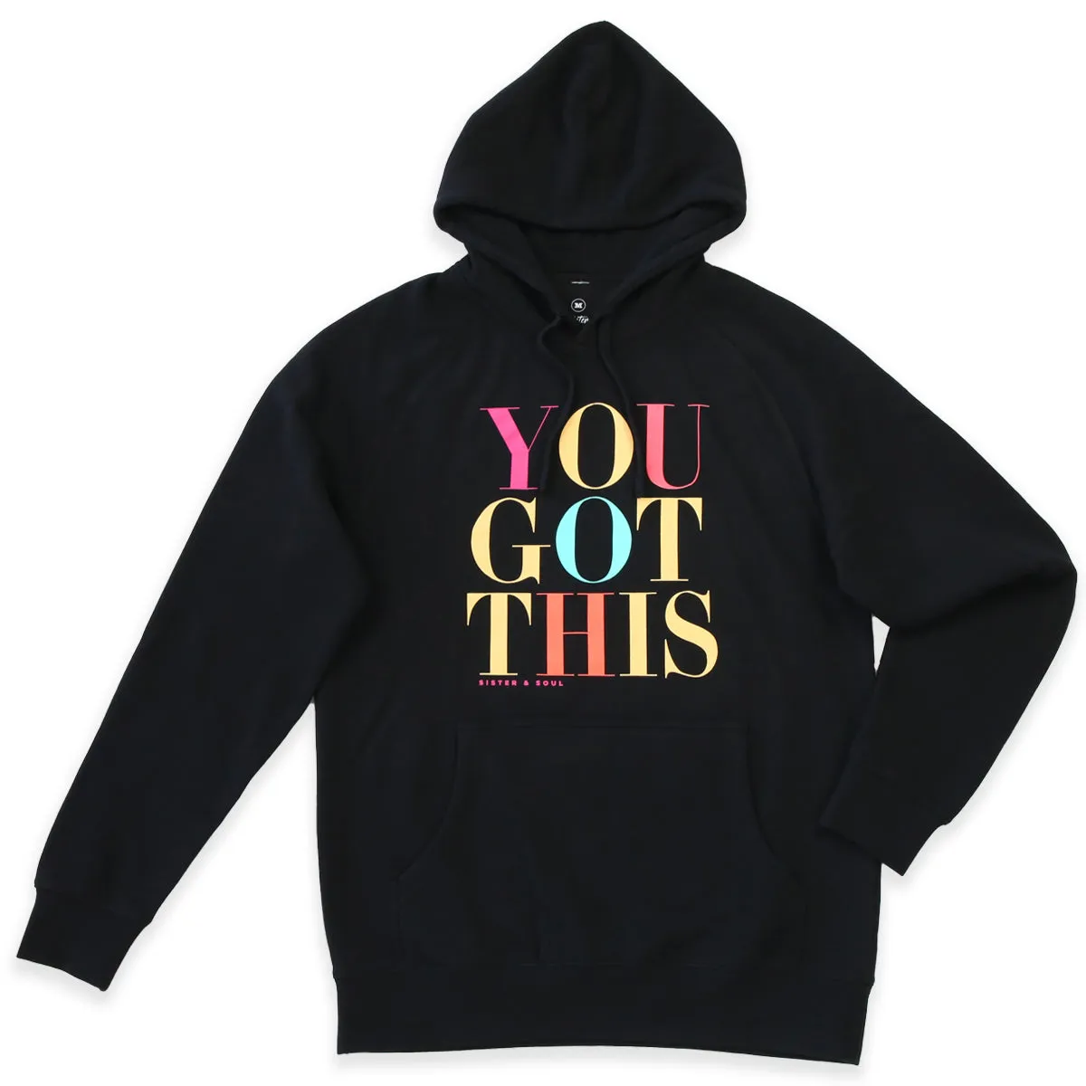 You Got This HOODIE - Black with Colourful Print