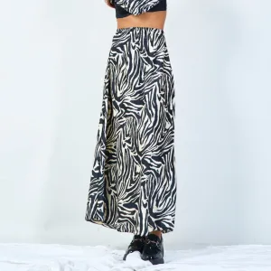 Zebra print maxi skirt wholesale