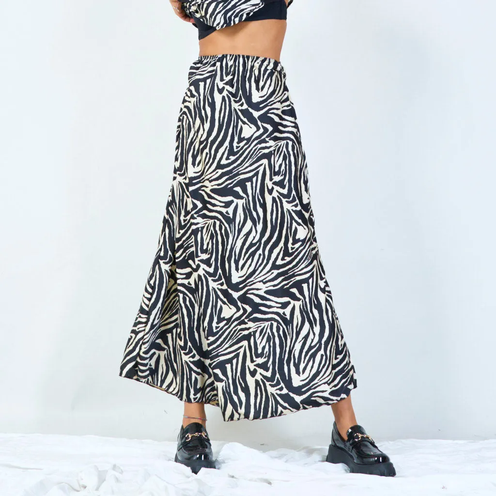 Zebra print maxi skirt wholesale