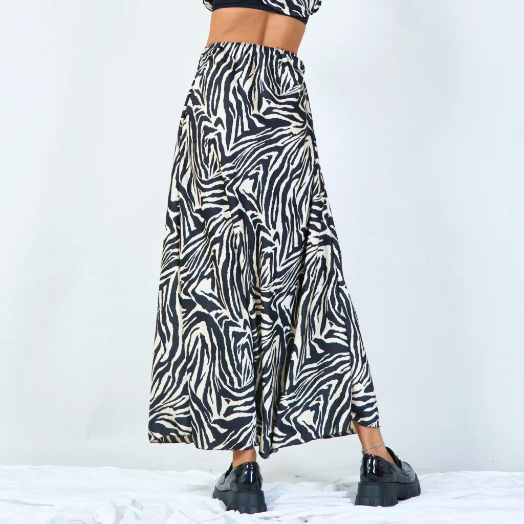 Zebra print maxi skirt wholesale